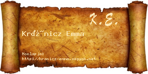 Kránicz Emma névjegykártya