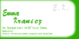 emma kranicz business card